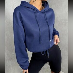 SHEIN drawstring pullover long sleeve large blue hoodie - Women’s